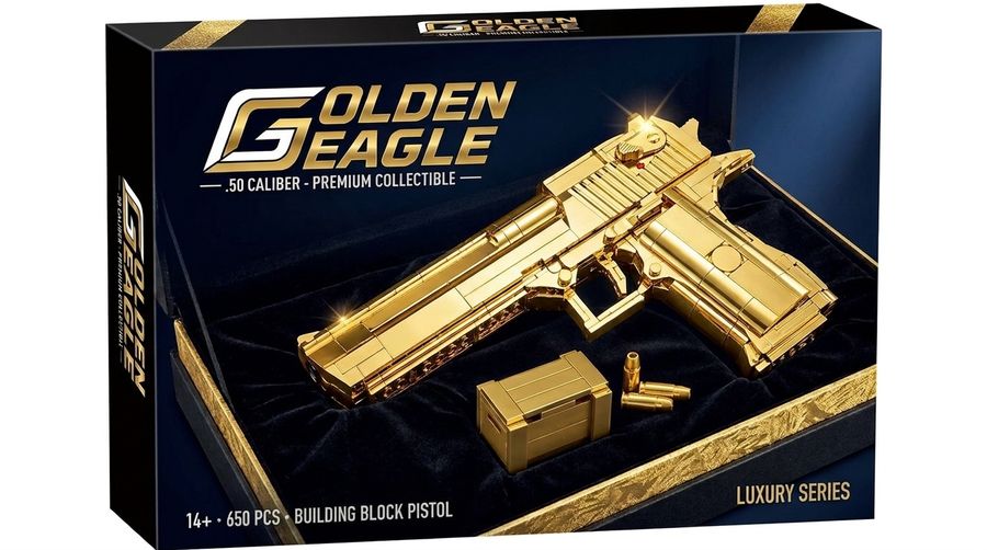 Wholesale Golden Eagle Pistol Building Block Model Set 2150pcs DIY Mini Bricks Collectible Display Toy for Adults Teens 14+