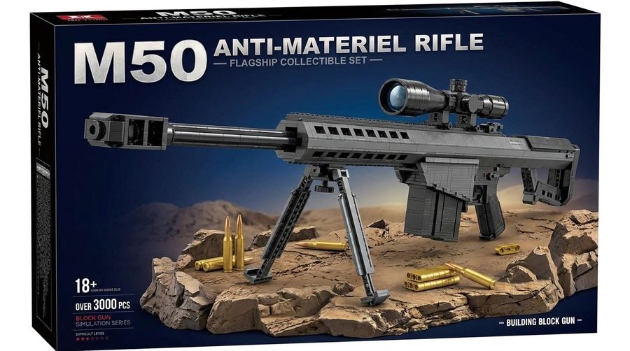 Wholesale M50 Anti-Materiel Rifle Building Block Model Set 1850pcs DIY Mini Bricks Collectible Display Toy for Adults Teens 14+