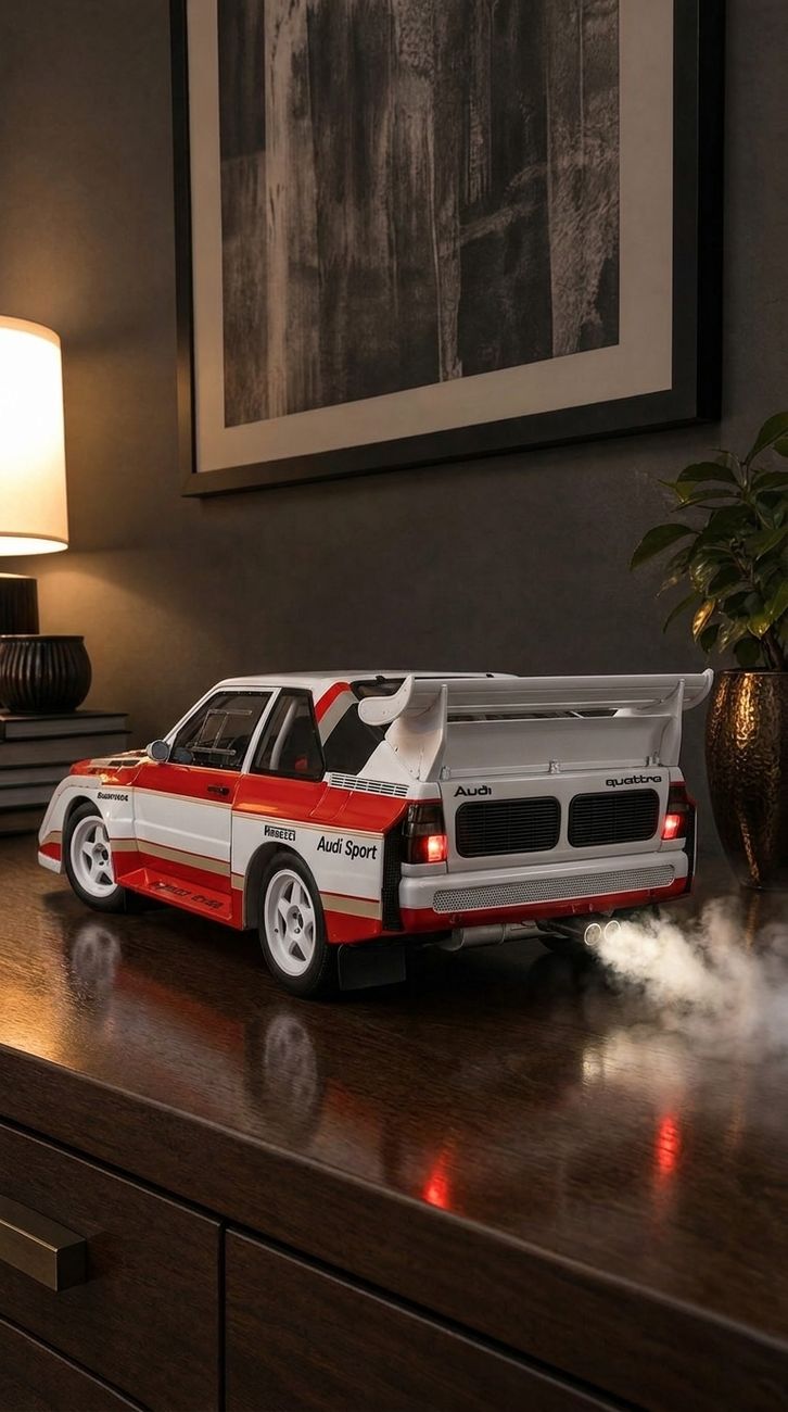 Wholesale 1:32 Alloy Diecast Audi Quattro S1 Rally Model Car Toy Pull Back With Light And Sound Collectible Display Gift for Kids Boys