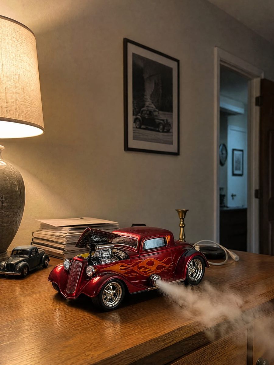 Wholesale 1:32 Alloy Diecast Flame Hot Rod Model Car Toy Pull Back With Light And Sound Collectible Display Gift for Kids Boys