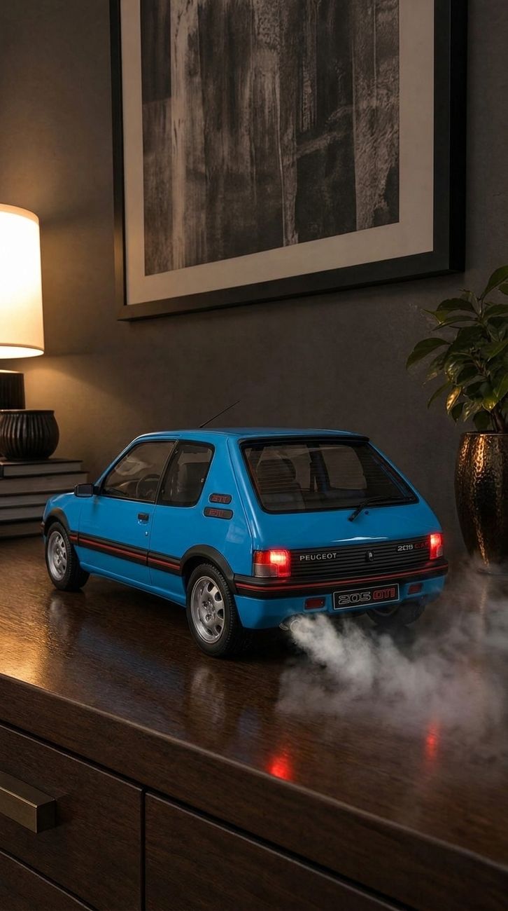 Wholesale 1:32 Alloy Diecast Peugeot 205 GTI Model Car Toy Pull Back With Light And Sound Collectible Display Gift for Kids Boys