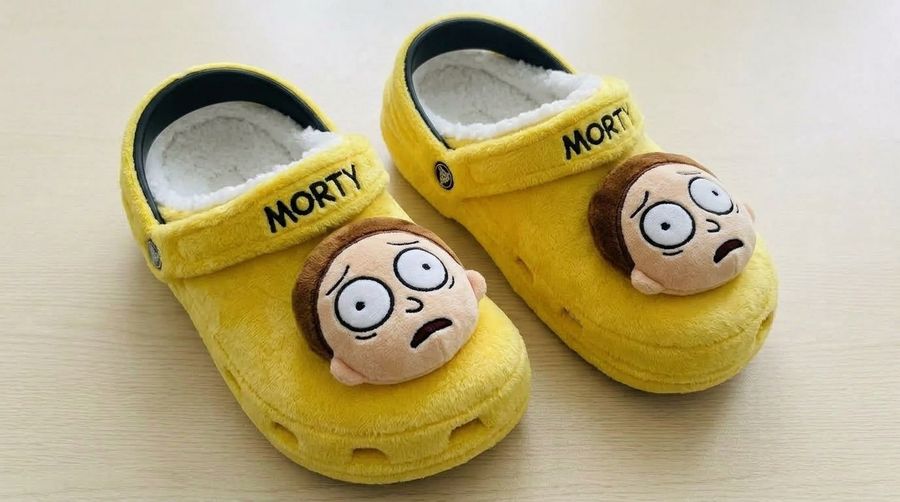 Wholesale Morty Plush Clogs Cartoon Fuzzy Slippers Sherpa-Lined Winter Indoor Outdoor Garden Shoes Unisex