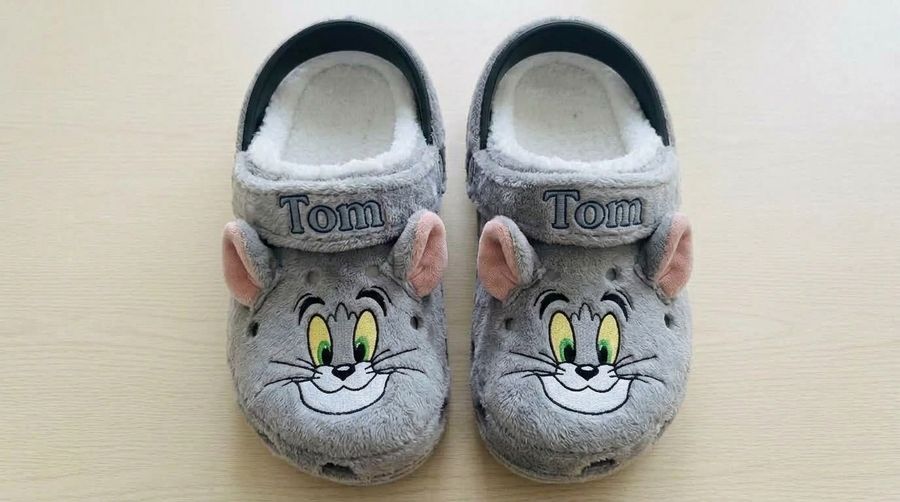 Wholesale Tom Plush Clogs Cartoon Fuzzy Slippers Sherpa-Lined Winter Indoor Outdoor Garden Shoes Unisex