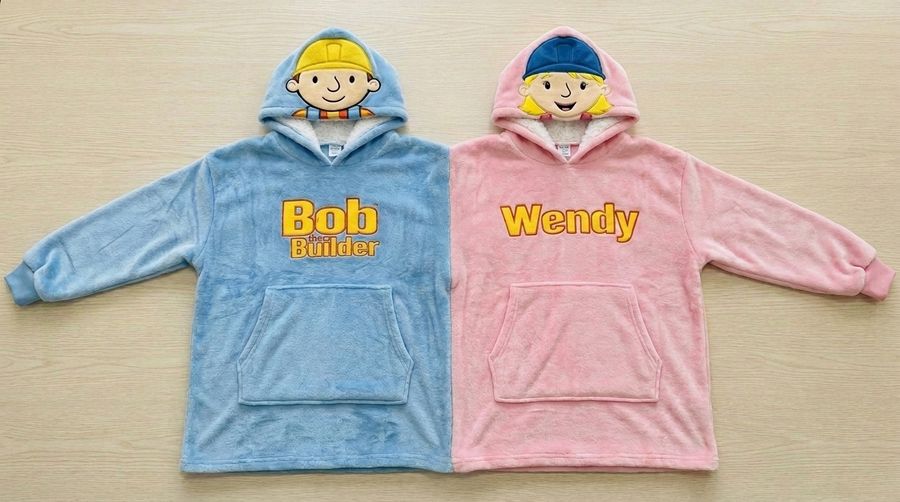 Factory Wholesale Bob & Wendy Couple Hoodie Cartoon Plush Flannel Sherpa-Lined Oversized Matching Pullover for Lovers