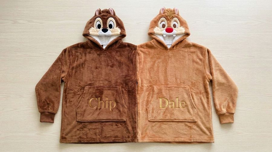Factory Wholesale Chip & Dale Couple Hoodie Cartoon Plush Flannel Sherpa-Lined Oversized Matching Pullover for Lovers