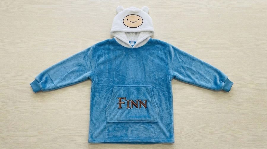 Wholesale Finn Character Hoodie Cartoon Plush Hooded Sweatshirt Sherpa Lining Cosplay Loungewear Unisex