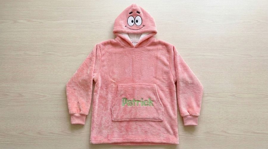 Wholesale Patrick Character Hoodie Cartoon Plush Hooded Sweatshirt Sherpa Lining Cosplay Loungewear Unisex