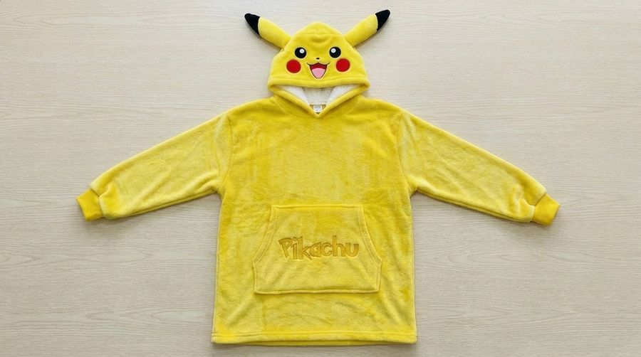 Wholesale Pikachu Character Hoodie Cartoon Plush Hooded Sweatshirt Sherpa Lining Cosplay Loungewear Unisex