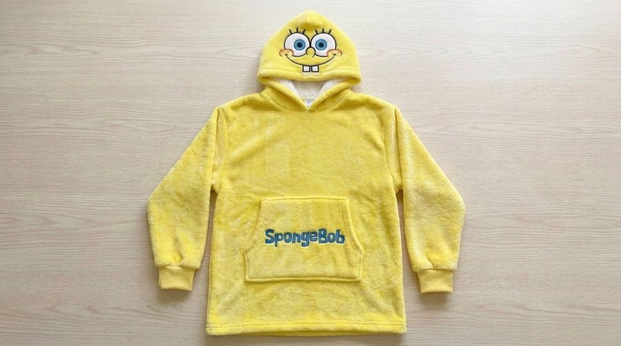 Wholesale SpongeBob Character Hoodie Cartoon Plush Hooded Sweatshirt Sherpa Lining Cosplay Loungewear Unisex