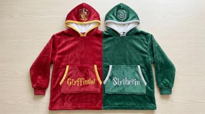 Gryffindor & Slytherin Couple Plush Hoodies