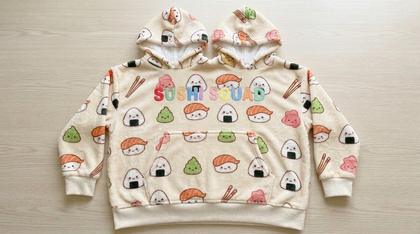 Kawaii Sushi Couple Plush Hoodies