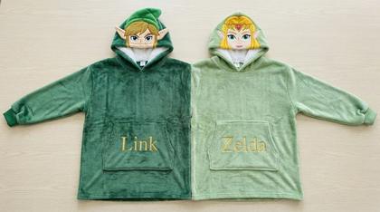 Link & Zelda Couple Plush Hoodies