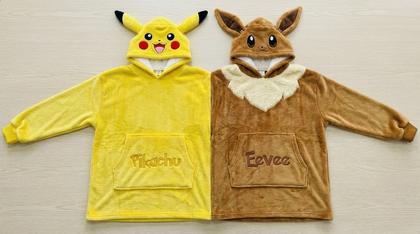 Pikachu & Eevee Couple Plush Hoodies